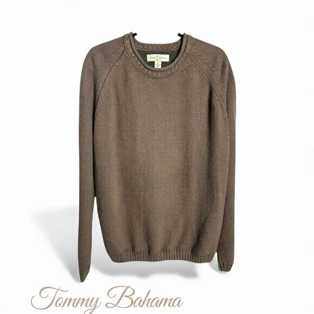 Tommy Bahama Men's Crewneck Sweater in Warm Brown